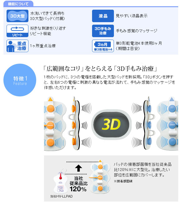 OMRON オムロン 低周波治療器 「3Dエレパレス プロ」 HV-F1200 多彩なモードでコリ・痛みに対応 HVF1200 HVF1200 |  ＰＣあきんど本店