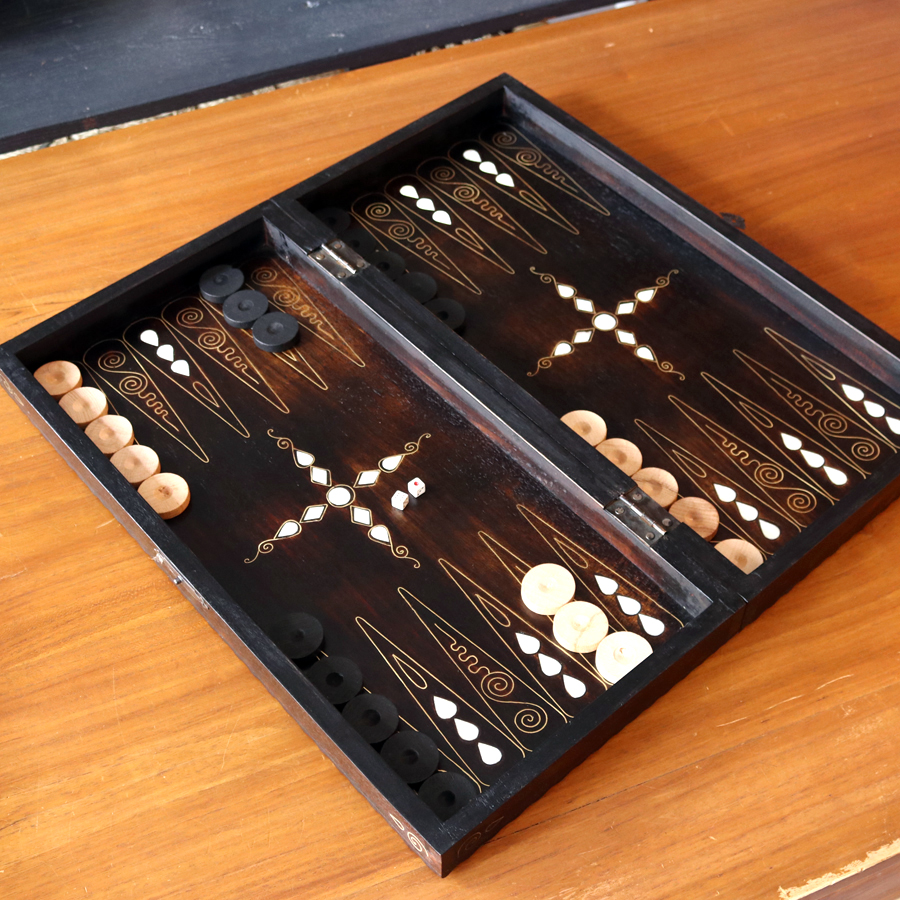 おまけ付】バックギャモン Backgammon 50.5×50.5cm ゲームボードゲーム