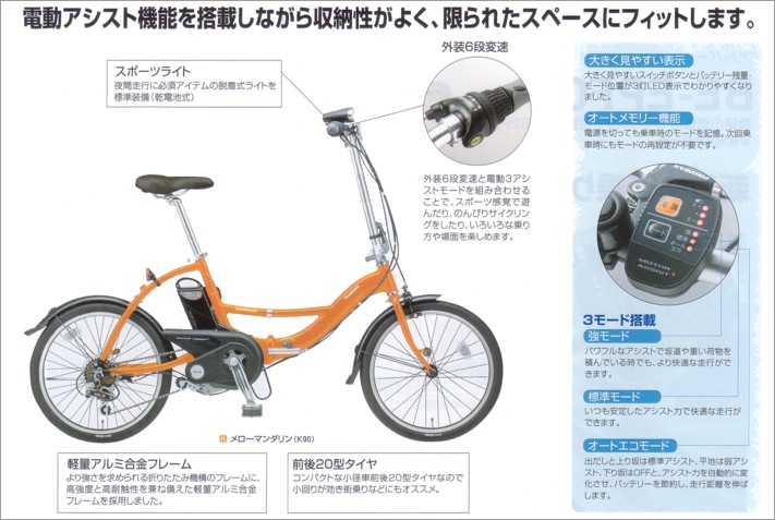 送料込み☆パナソニック 折りたたみ電動自転車 6速 フリッパー BE