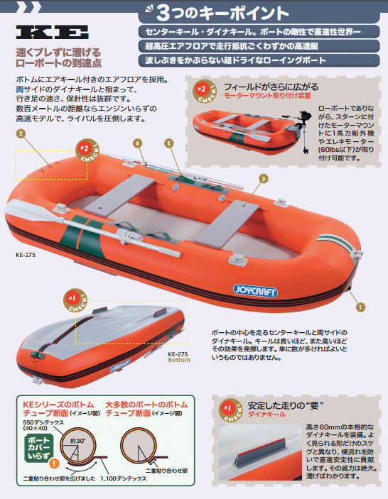 ジョイクラフト KE-240S ローボート ゴムボート