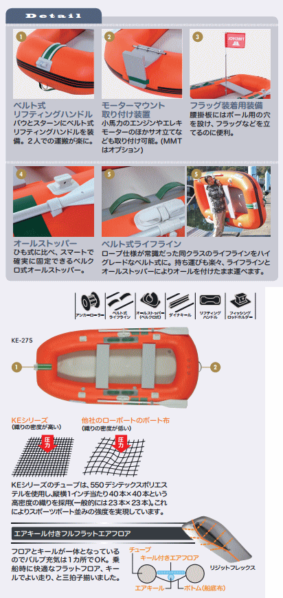 ジョイクラフト KE-240S ローボート ゴムボート